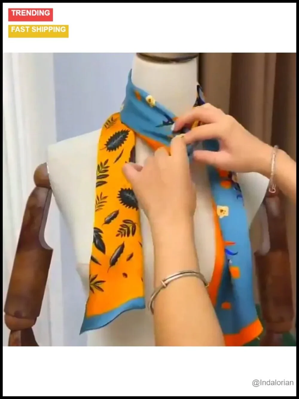 Silky Satin Fashion Scarf Multi-purpose Head Scarf Handbag Scarf